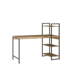 Escrivaninha Mesa Escritório com Estante Estilo Active 3 Prateleiras 135cm Industrial Yescasa Carvalho Marrom - 5 Escrivaninha Mesa Escritório com Estante Estilo Active 3 Prateleiras 135cm Industrial Yescasa Carvalho Marrom - 5