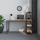 Ver imagem 2 de Escrivaninha Mesa Escritório com Estante 3 Prateleiras Estilo Industrial 135cm Active Yescasa