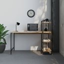 Ver imagem 2 de Escrivaninha Mesa Escritório com Estante Estilo Active 3 Prateleiras 135cm Industrial Yescasa Carvalho Marrom
