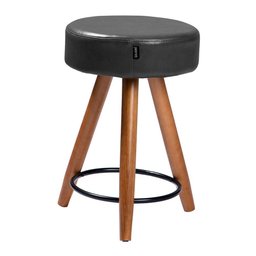 Banco Banqueta Paris Baixa 50cm Couríssimo Preto - Salaone - 1
