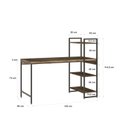 Ver imagem 3 de Escrivaninha Mesa Escritório com Estante 3 Prateleiras Estilo Industrial 135cm Active Yescasa