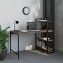 Ver imagem 1 de Escrivaninha Mesa Escritório com Estante Estilo Active 3 Prateleiras 135cm Industrial Yescasa Carvalho Dark Marrom