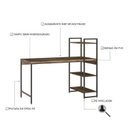 Ver imagem 4 de Escrivaninha Mesa Escritório com Estante 3 Prateleiras Estilo Industrial 135cm Active Yescasa