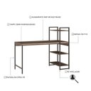 Ver imagem 4 de Escrivaninha Mesa Escritório com Estante Estilo Active 3 Prateleiras 135cm Industrial Yescasa Nogal Marrom