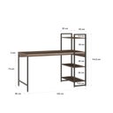 Ver imagem 3 de Escrivaninha Mesa Escritório com Estante 3 Prateleiras Estilo Industrial 135cm Active Yescasa