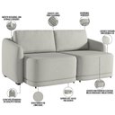 Ver mais imagens de Sofá Cama para Sala de Estar 2 Lugares 216cm Montserrat K01 Linho Cinza - Lyam Decor