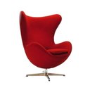 Ver imagem 1 de Poltrona Egg Giratória em Sued Vermelha Cor Vermelho