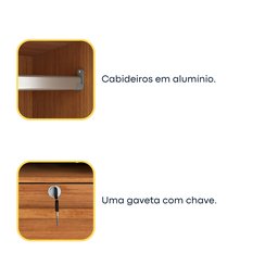 Guarda Roupa Solteiro com Espelho 2 Portas 6 Gavetas 133cm Chicago   - 11