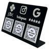 Placa Tripla Pix Instagram Google Display Plaquinha Qr Code Mesa Suporte Caixa Bancada Preto Prata - 1
