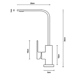 Torneira Gourmet Slim em L Cozinha Monocomando Misturador Cor Preto - Brinovar - 5