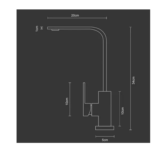 Torneira Gourmet Slim em L Cozinha Monocomando Misturador Cor Preto - Brinovar - 5