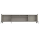 Ver imagem 2 de Rack para Sala de Estar Tv 85 Pol 4 Portas Pés Industrial Preto Alef I03 Grigio - Lyam Decor