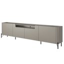 Ver imagem 5 de Rack para Sala de Estar Tv 85 Pol 4 Portas Pés Industrial Preto Alef I03 Grigio - Lyam Decor