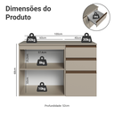 Ver imagem 4 de Gabinete Suspenso para Banheiro 100cm 1 Porta 3 Gavetas Crema Nice Madesa 03