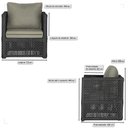 Ver imagem 2 de 2 Poltronas Madri Alumínio Corda Náutica Estofado 8 Trama Preto