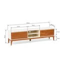 Ver imagem 4 de Rack Retrô para TV até 60 Polegadas 100% MDF 180cm com Pés em Madeira Maciça Bali Yescasa Bege