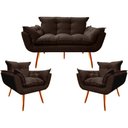Ver imagem 1 de Kit Namoradeira + 02 Poltronas Decorativa para Sala de Estar Quarto Recepção Clinica Opala Jm interi
