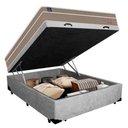 Ver imagem 3 de Cama Box Baú Casal Suede + Colchão Lis Molas Ensacadas Plumatex 138x188x64cm Cor:cinza