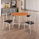 Ver imagem 2 de Conjunto Sala de Jantar Ella 90cm 4 Cadeiras Branca C- Preto
