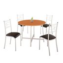 Ver imagem 1 de Conjunto Sala de Jantar Ella 90cm 4 Cadeiras Branca C- Preto
