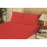 Roupa de Cama de Solteiro 2 Peças Lençol e Fronha Bianca Microfibra Liso:Vermelha - 9