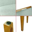 Ver mais imagens de Kit 6 Cadeira de Jantar Emily Estofada Linho Cinza Pé de Madeira Castanho