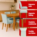 Ver imagem 4 de Kit 6 Cadeira de Jantar Emily Estofada Linho Cinza Pé de Madeira Castanho
