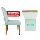 Ver imagem 6 de Kit 6 Cadeira de Jantar Emily Estofada Linho Cinza Pé de Madeira Castanho