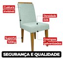 Ver imagem 7 de Kit 6 Cadeira de Jantar Emily Estofada Linho Cinza Pé de Madeira Castanho