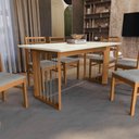 Ver imagem 3 de Conjunto Sala de Jantar Elisa em Madeira Maciça 6 Cadeiras Boucle Cinza