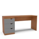 Ver imagem 2 de Escrivaninha para Escritório Porto 3 Gavetas 163cm Cinza E Freijó