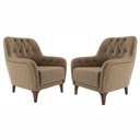 Ver imagem 2 de Kit 2 Poltronas Decorativas com Tachas e Pés de Madeira Veludo Shaula Larbelle