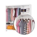 Ver imagem 6 de Guarda-roupa Solteiro Regalle 6 Portas 2 Gavetas com Pés e Espelho Branco/cinamomo - Pnr Móveis