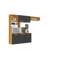 Ver imagem 2 de Cozinha Nanda Completa Funcional C/ Balcão 179,4cm:cinamomo/grafite