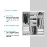 Guarda-roupa Infantil Fenix 3 Portas de Correr com Espelho 4 Gavetas Branco Carraro - 5