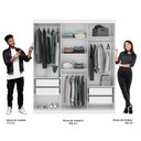 Ver imagem 6 de Guarda-roupa Infantil Fenix 3 Portas de Correr com Espelho 4 Gavetas Branco Carraro