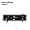 Ver imagem 3 de Rack para TV até 80 Polegadas 160cm com Pés Preto/Rustic Torino Madesa