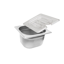 Ver imagem 1 de Conj 4 Cubas Gastronômicas Inox 1/6x100 1,5 L Sb Tampa Policarbonato com Abertura para Colher Cambro