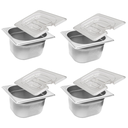 Ver imagem 2 de Conj 4 Cubas Gastronômicas Inox 1/6x100 1,5 L Sb Tampa Policarbonato com Abertura para Colher Cambro