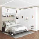 Ver imagem 2 de Guarda-roupa Casal Modulado Diamantina 10 Portas 6 Gavetas Branco - Panorama Móveis