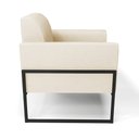 Ver imagem 4 de Kit 2 Poltronas Base Industrial Alta Preto Marisa Linho D03 - D’Rossi A19 Bege