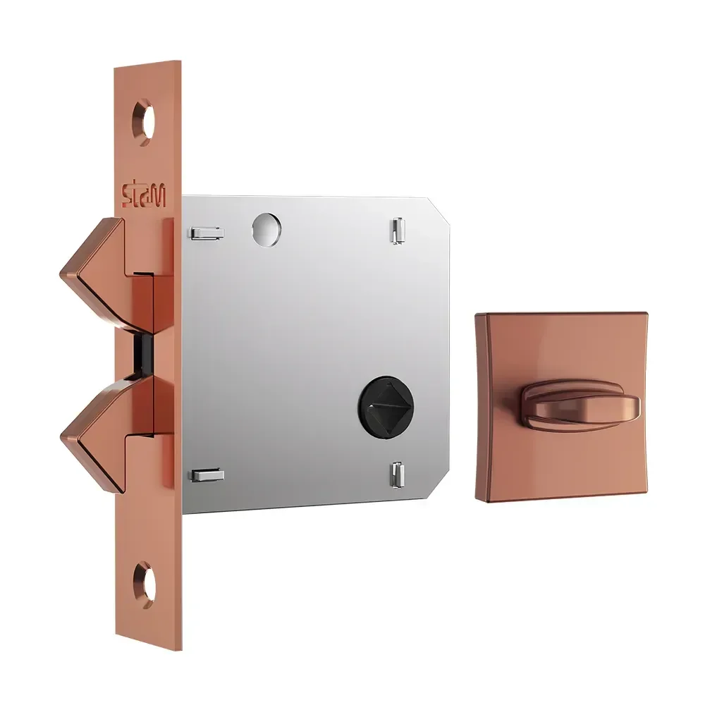 Fechadura 1006s Porta Bater/correr Wc Ros. Quadrada Rose - 1