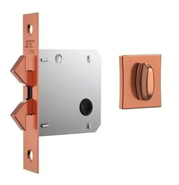Fechadura 1006s Porta Bater/correr Wc Ros. Quadrada Rose - 4