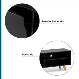 Rack para TV até 60 Polegadas 1 Porta 160cm Retrô Soul Yescasa - 5