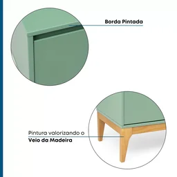 Rack para TV até 60 Polegadas 180cm 2 Portas Retrô Bento Yescasa - 3