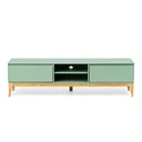 Ver imagem 2 de Rack Retrô para TV até 75 Polegadas 2 Portas MDF com Pés de Madeira Maciça 180cm Bento Yescasa Verde