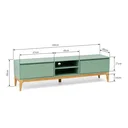 Ver imagem 3 de Rack Retrô para TV até 75 Polegadas 2 Portas MDF com Pés de Madeira Maciça 180cm Bento Yescasa Verde