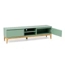 Ver imagem 7 de Rack Retrô para TV até 75 Polegadas 2 Portas MDF com Pés de Madeira Maciça 180cm Bento Yescasa Verde