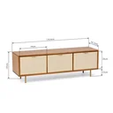 Ver imagem 3 de Rack para TV até 50 Polegadas 136cm 3 Gavetas Madeira Maciça Buriti Yescasa