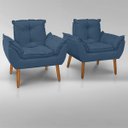 Ver imagem 5 de Kit 02 Poltronas D'luxo Opala Suede Azul Marinho - Pandora Decor